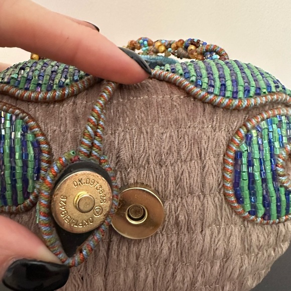 Vintage Mary Frances Beaded Turquoise Multi Color Bird Purse - Picture 6 of 16